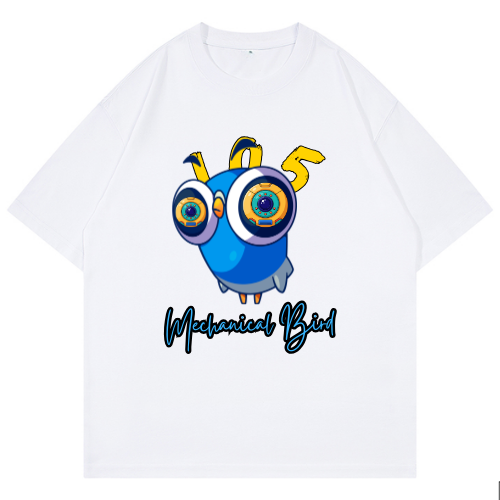 Mechanical Bird Graphic Oversize T-shirts