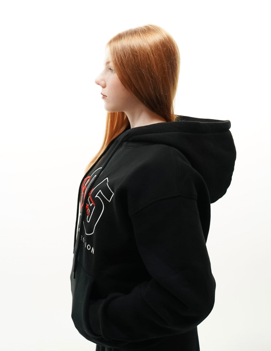 BLACK EMB  BST HOODIE